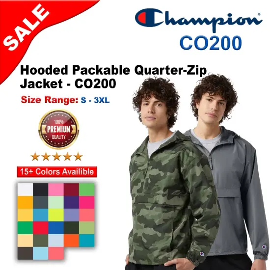Champion&reg; Hooded Packable Quarter-Zip Jacke Royal blue {2}