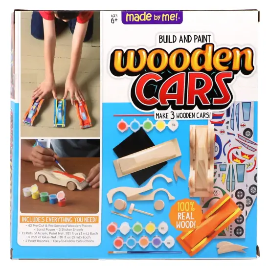 Paint Your Own Wooden Cars - DIY Wood Craft Kit, Easy To Assemble and 3 Race &ndash; Arts Crafts Kit for Kids Ages 6 And Up, Multicolor, Medium {4}