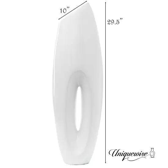 Tall Floor Vase, Modern White Large Floor Vase, 40-inch Vase, Decorative Lightweight Vase, for the Entryway, Dining Room, Living Room, or Bedroom {6}