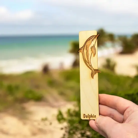 Bookmark - Dolphin - Birch wood {4}