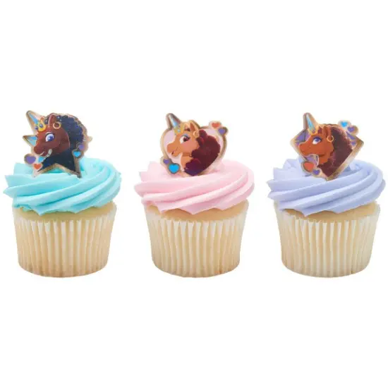Afro Unicorn Magic Within Cupcake Rings, 12ct {3}