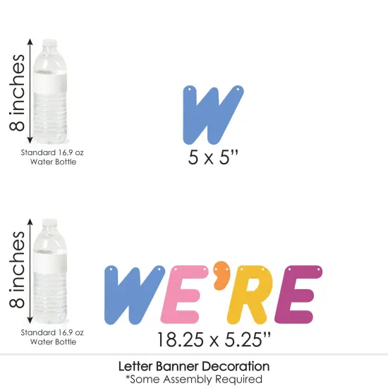 Big Dot of Happiness Just Engaged - Colorful - Engagement Party Letter Banner Decoration - 36 Banner Cutouts and We're Engaged Banner Letters {7}