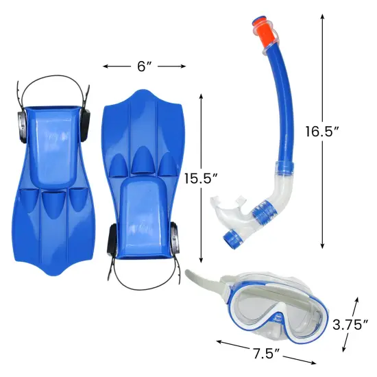 Pool Central 16.5" Blue and Clear Swimming Pool Snorkeling Set - Medium {4}