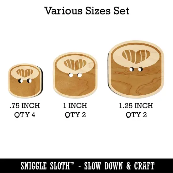 Sushi Roll with Heart Wood Buttons for Sewing Knitting Crochet DIY Craft {1}