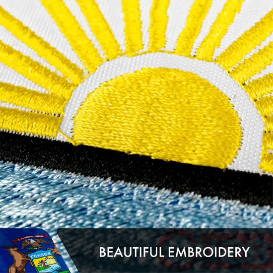 Michigan State Flag 210D Embroidered Polyester 3x5 Ft - Double Sided 2ply {4}