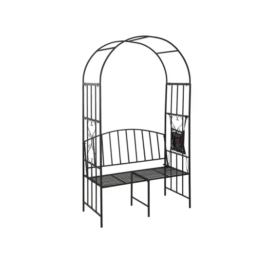 Steel Garden Arch with 2-Seat Bench {3}
