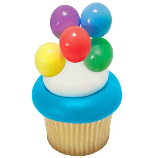 Primary Balloon Cluster Balloon Cluster Cake, Cupcake or Candy Toppers Circus 6 Pics Per Order {2}