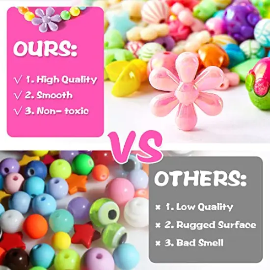 1100 Jewelry Making Kit Includes Scissor, String, Instruction and Accessories for Bracelet Making, Toys for Girls by Inscraft {3}