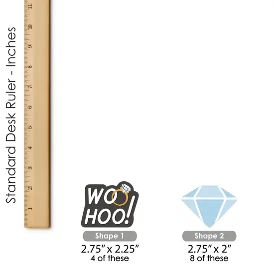 Big Dot of Happiness Just Engaged - Black and White - DIY Shaped Engagement Party Cut-Outs - 24 Count {6}