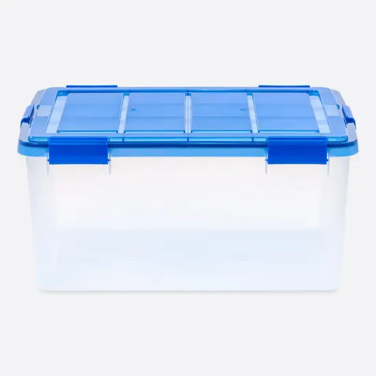 IRIS USA 4Pack 62qt WEATHERPRO Airtight Plastic Storage Bin with Lid and Seal and Secure Latching Buckles {6}