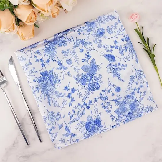 Elegant Floral Satin Dinner Napkins {1}