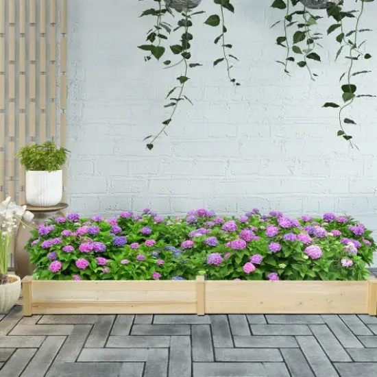 Raised Flowers Vegetables Garden Wooden Planter Box {1}