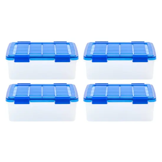 IRIS USA 4Pack 30qt WEATHERPRO Airtight Plastic Storage Bin with Lid and Seal and Secure Latching Buckles {1}
