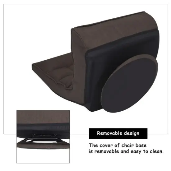 4-Position Adjustable 360 Degree Swivel Folding Floor Sofa Chair for Home-Coffee {2}