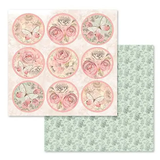 Double-Sided Paper Pad-Shabby Rose, 30.5 x 30.5 (12" x 12"), Multicoloured {2}
