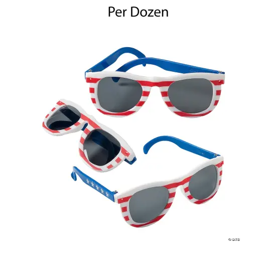 5" x 4 1/2" Kids Patriotic Sunglasses 12 Pieces {1}
