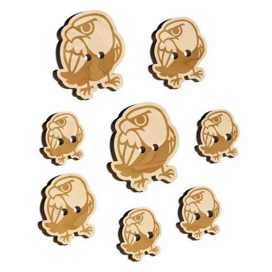 Cute and Grumpy Bald Eagle Wood Buttons for Sewing Knitting Crochet DIY Craft {7}