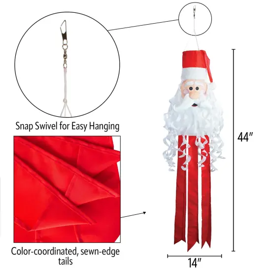 In the Breeze 5226 — Santa 3D Windsock — Fun St. Nick Holiday Christmas Outdoor Porch Decoration {3}