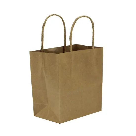 Small Kraft Paper Gift Handle Bags -100 bags. {2}