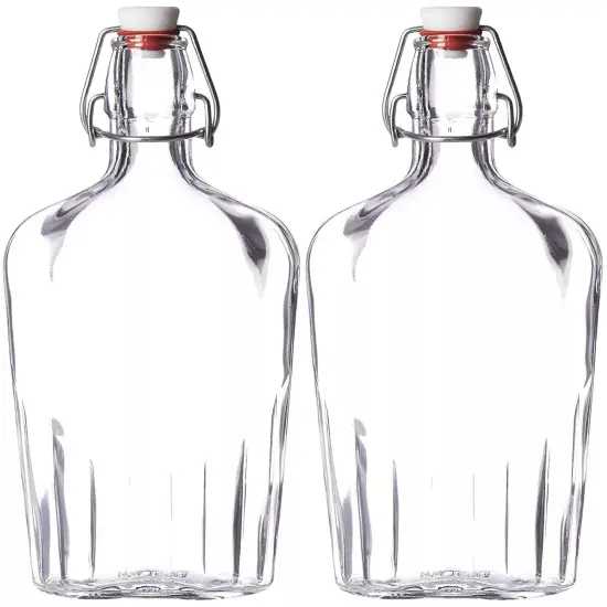 Bormioli Rocco Fiaschetta 17 oz. Pocket Flask Hermetic Bottle Stopper, Set of 2 {1}