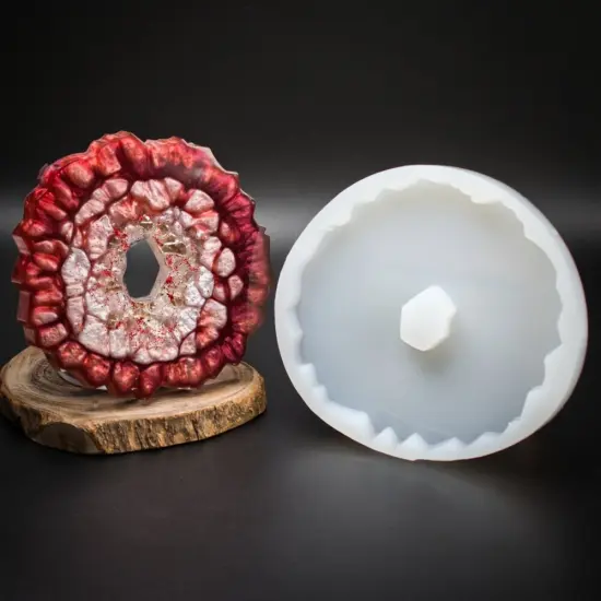 Handmade Geode Silicone Coaster Mold G3 {1}