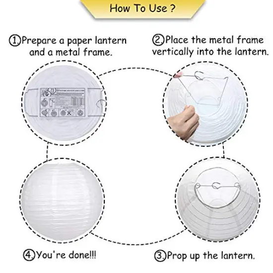 15 Pieces Paper Lanterns Decorative, Round Hanging Paper Lanterns Decorations for Wedding Graduation Anniversary Birthday Party Supplies Black/Gold/White {4}