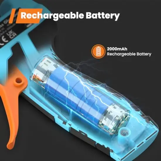 Cordless Hot Glue Gun, 15s Fast Preheating with 2Ah Built-in Battery Hot Melt Glue Gun, Smart Power-Off, Kit with 25 Pcs Premium Mini Glue Sticks and USB-C Charging Port {5}