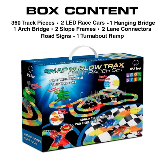 USA Toyz Glow Race Tracks Large for Boys or Girls - 380pk(CF1302) {6}