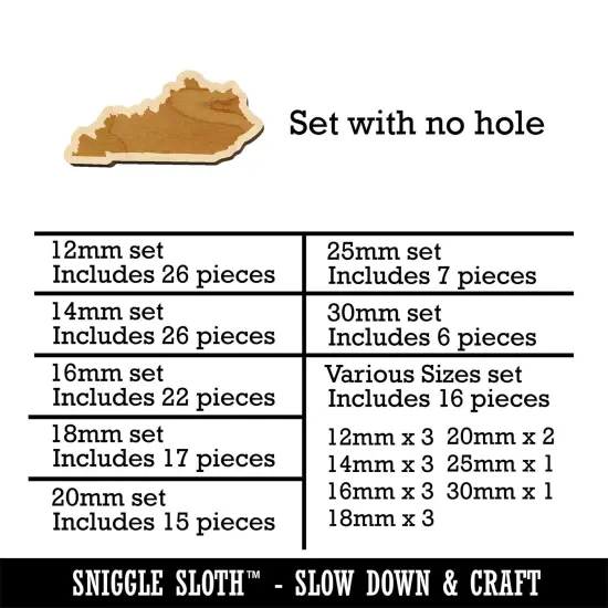 Kentucky State Silhouette Mini Wood Shape Charms Jewelry DIY Craft {1}
