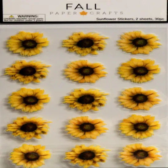 Fall Paper Crafts Sunflower Clear Stickers 2 Sheets {1}