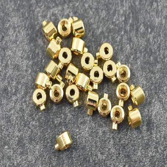 *50* 14K Gold Plated Brass One Touch Crimp Stopper Beads {5}