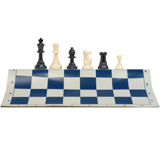 WE Games Best Value Tournament Chess Set - Plastic Staunton Chess Pieces and Roll-Up Vinyl Chess Board {1}