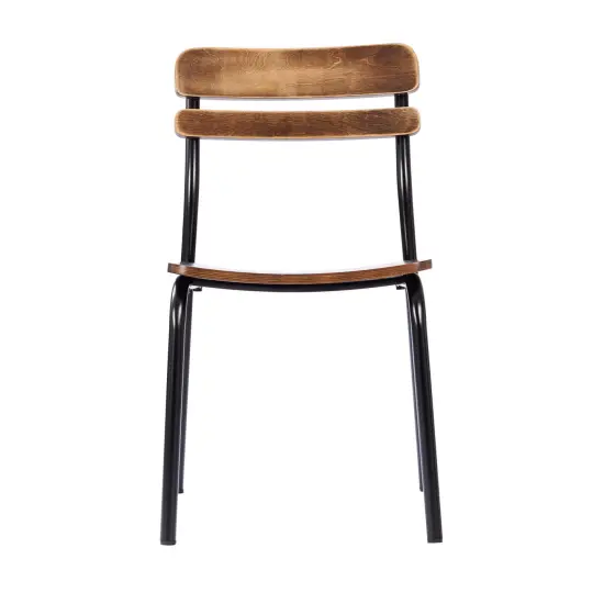 Emma and Oliver Blanchard Dining Chair with Metal Frame and Solid Wood Seat and Back with Antique Finish Antique Copper {6}