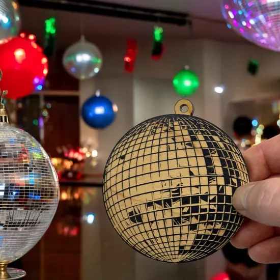 Ornament - Black - Disco Ball {2}