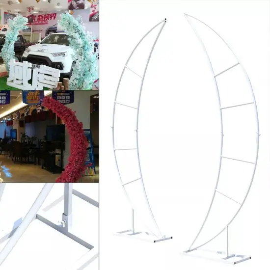 2PCS Crescent Moon Wedding Arch Frame Party Framework Stand Floral Rack {3}