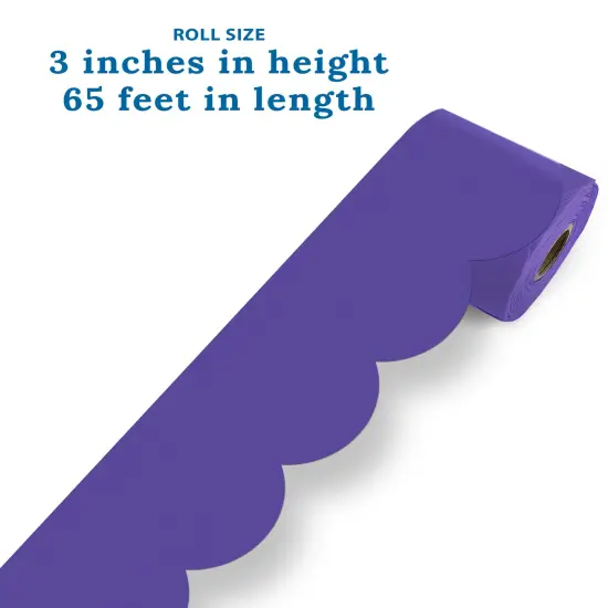 Carson Dellosa 65Ft of Purple Bulletin Board Borders, 1 Roll of Scalloped Trim for Rolling Whiteboard, Cork and Posterboard, Party, Office Decorations, and Classroom Decor {3}