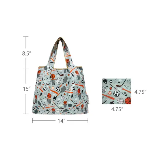 Wrapables Medium Foldable Tote Nylon Reusable Grocery Bag (Set of 2), Sporty {2}