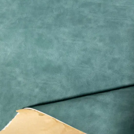 Kitcheniva Suede Vinyl Fabric Faux Leather Self Adhesive 52" Lake green {1}