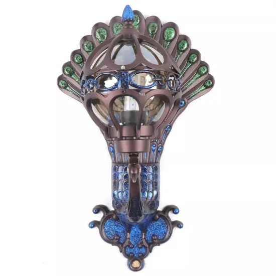 Waterproof Peacock Wall Lamp Bedroom Wall Sconce Outdoor Indoor Wall Light {1}