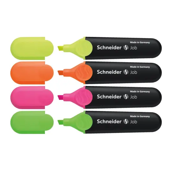 Job Highlighters Chisel Tip, 4 Colors, 4 Per Pack, 5 Packs {3}