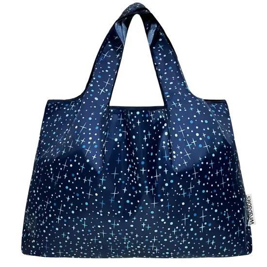 Wrapables Large Foldable Tote Nylon Reusable Grocery Bags, Twinkling Stars {3}