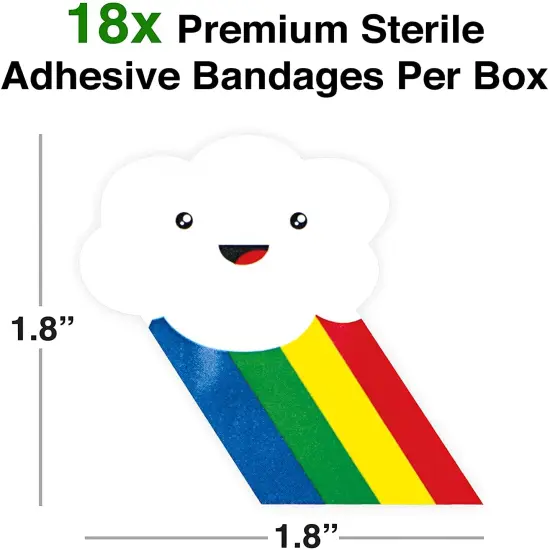 Rainbow Bandages | Set of 18 Individually Wrapped Self Adhesive Bandages {3}