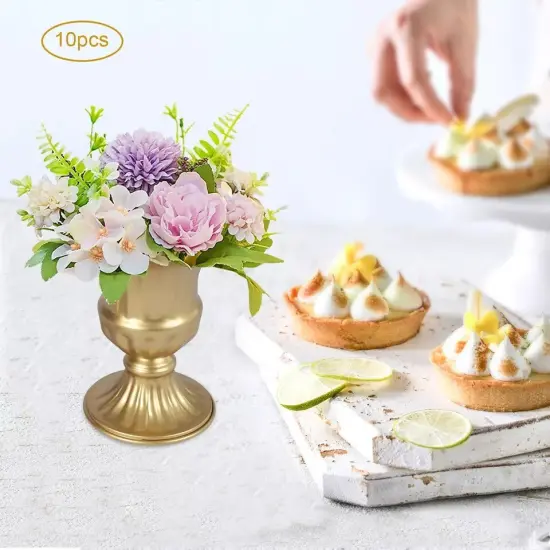 10 Pcs 6.3" Tall Trumpet Vase Metal Flower Holder Wedding Party Centerpieces {1}