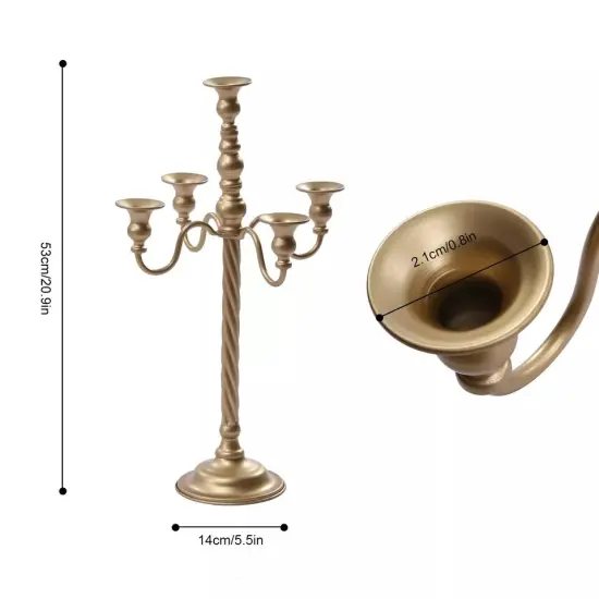 2Pcs Metal Candelabra Candle Holder Floral Stand Wedding Party Table Centerpiece {2}