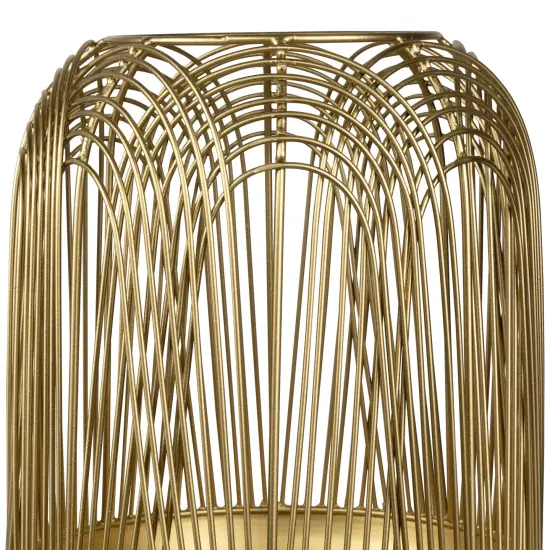 Northlight Large Layered Iron Pillar Candle Holder - 13" - Brass Finish Gold {7}