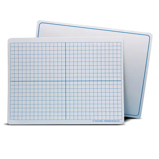 Dry Erase Learning Mat, Two-Sided XY Axis/Plain, 9" x 12", Pack of 24 {1}