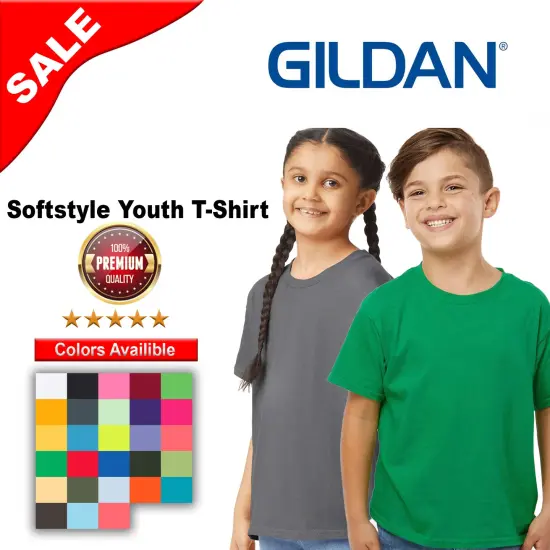 Gildan&reg; Softstyle Youth Short Sleeve Crewneck T-Shirt Light pink {2}
