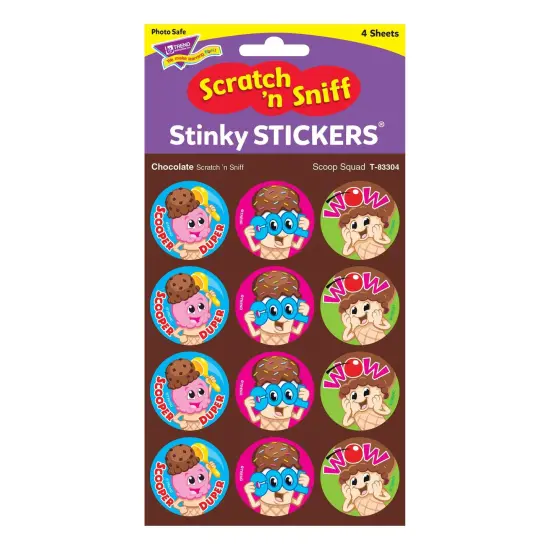Scoop Squad/Chocolate Stinky Stickers&reg;, 48 Per Pack, 6 Packs {3}