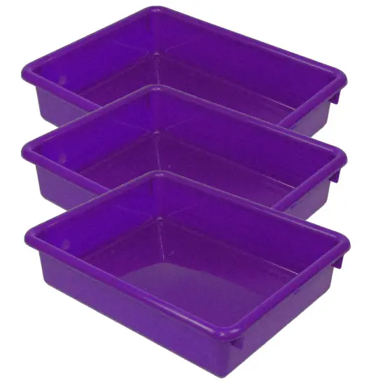 Stowaway&reg; 3" Letter Tray no Lid, Purple, Pack of 3 {1}