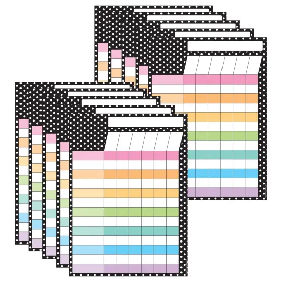 Smart Poly&reg; PosterMat Pals&trade; Space Savers, 13" x 9-1/2", BW Dots Incentive, Pack of 10 {1}